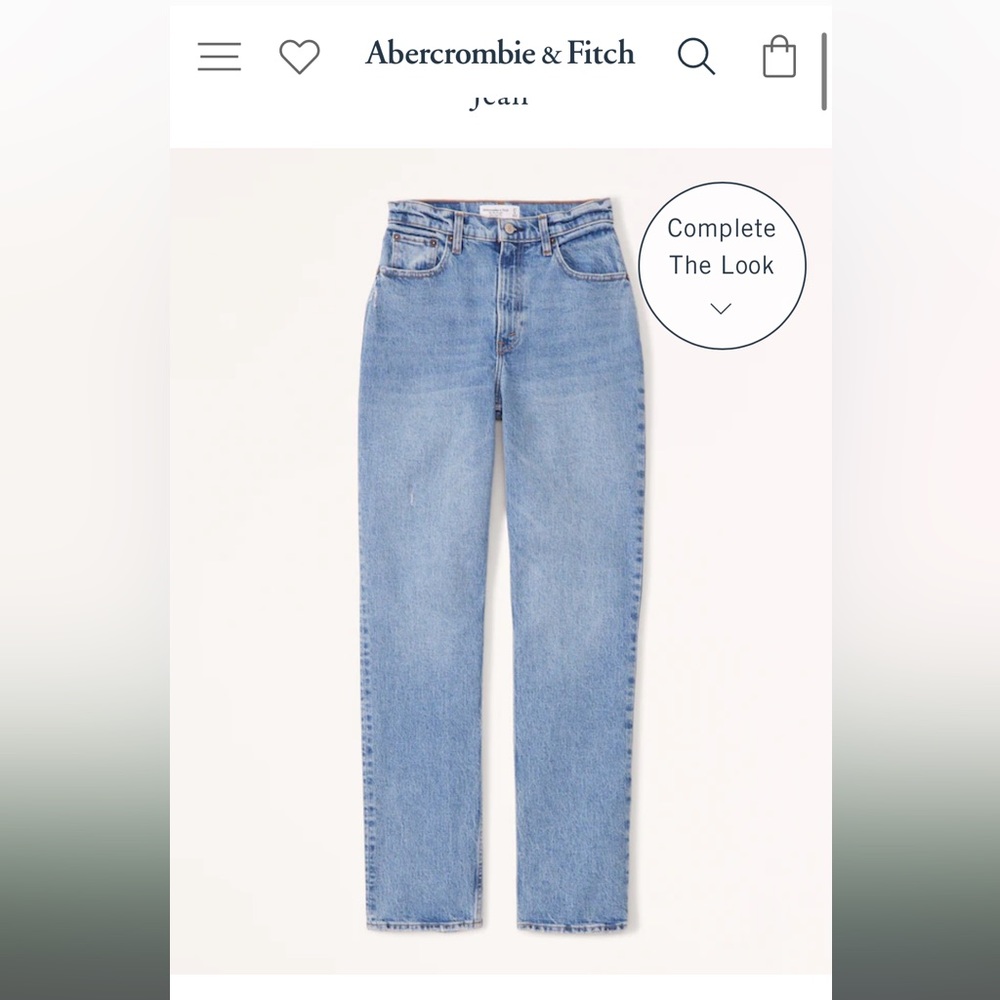 Abercrombie & Fitch Curve Love Ultra High Rise 90s Straight Jeans